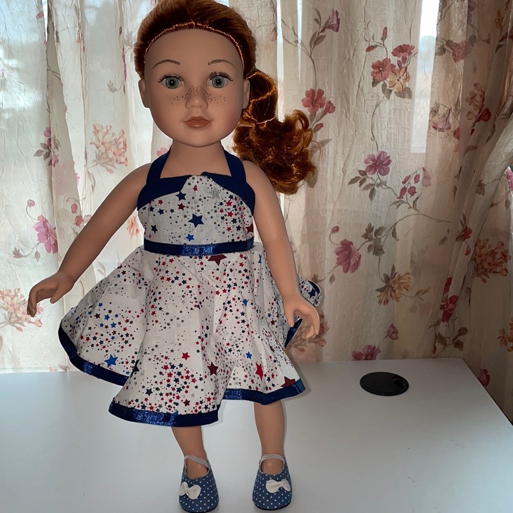 Summer halter dress for 18” doll